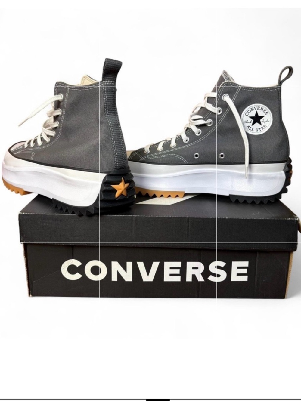 NIB Converse Run Star Hike Hi Iron Gray Platform Sz 10.5M/12W Chunky Gum Sole - Picture 2 of 13